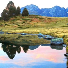 Tableau sur toile lac pyrénnées 45x45 cm - Fabriqué en France