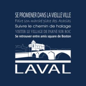 Tableau sur toile laval navy 30x30 cm - Fabriqué en France