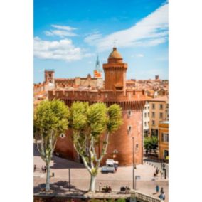 Tableau sur toile le castillet perpignan 65x97 cm - Fabriqué en France