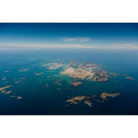 Tableau sur toile île de chausey vue du ciel 65x97 cm - Fabriqué en France