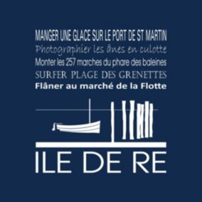 Tableau sur toile île de ré navy 30x30 cm Fabriqué en France