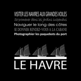 Tableau sur toile le havre noir 30x30 cm - Fabriqué en France