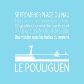 Tableau sur toile le pouliguen bleu clair 30x30 cm - Fabriqué en France