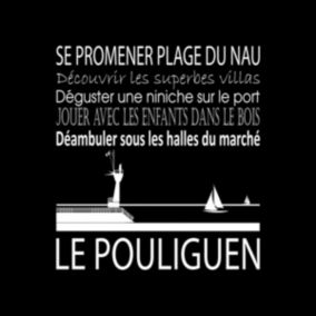 Tableau sur toile le pouliguen noir 30x30 cm - Fabriqué en France