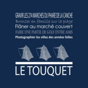 Tableau sur toile le touquet navy 30x30 cm - Fabriqué en France