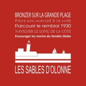 Tableau sur toile les sables d'olonne rouge 30x30 cm - Fabriqué en France