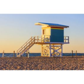 Tableau sur toile lifeguard plage en normandie 45x65 cm - Fabriqué en France