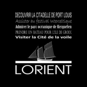 Tableau sur toile lorient noir 30x30 cm - Fabriqué en France