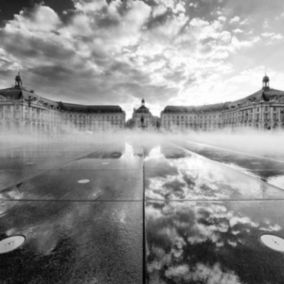 Tableau sur toile miroir place de la bourse bordeaux 45x45 cm - Fabriqué en France