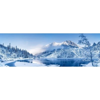 Tableau sur toile montagne blanche 30x97 cm Fabriqué en France