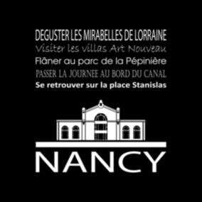 Tableau sur toile nancy noir 30x30 cm - Fabriqué en France