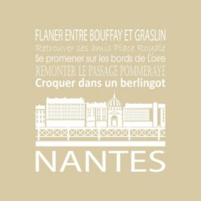 Tableau sur toile nantes beige 30x30 cm - Fabriqué en France