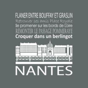 Tableau sur toile nantes gris 30x30 cm - Fabriqué en France