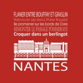 Tableau sur toile nantes rouge 30x30 cm - Fabriqué en France