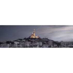 Tableau sur toile notre dame au crépuscule 30x97 cm - Fabriqué en France