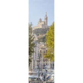 Tableau sur toile notre-dame de la garde vue du port 30x97 cm - Fabriqué en France