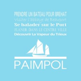 Tableau sur toile paimpol bleu clair 30x30 cm - Fabriqué en France