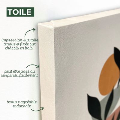 Tableau sur toile paon humain 30x30 cm Fabriqué en France