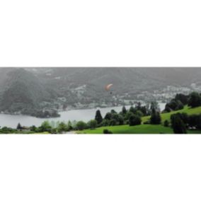 Tableau sur toile parapentiste lac d'annecy 30x97 cm - Fabriqué en France