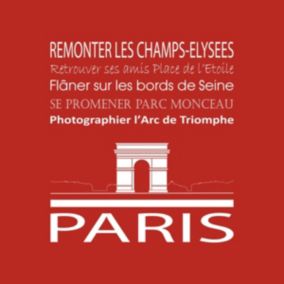 Tableau sur toile paris arc de triomphe rouge 30x30 cm - Fabriqué en France