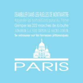 Tableau sur toile paris sacré coeur bleu clair 30x30 cm - Fabriqué en France