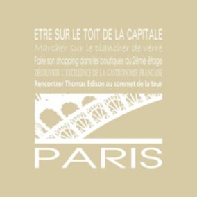 Tableau sur toile paris tour eiffel beige 30x30 cm - Fabriqué en France