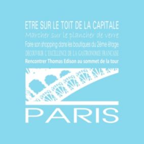 Tableau sur toile paris tour eiffel bleu clair 30x30 cm - Fabriqué en France