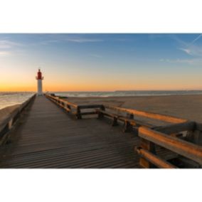 Tableau sur toile passerelle en normandie 65x97 cm - Fabriqué en France