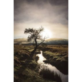 Tableau sur toile paysage brumeux 45x65 cm - Fabriqué en France