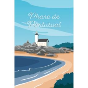 Tableau sur toile phare pontusval 45x65 cm - Fabriqué en France