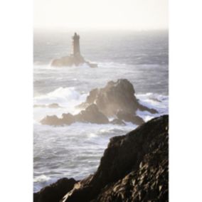 Tableau sur toile phare tempête 45x65 cm - Fabriqué en France