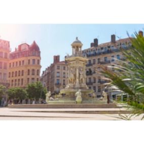 Tableau sur toile place des jacobins lyon 65x97 cm - Fabriqué en France