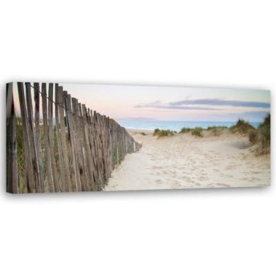 Tableau sur toile, Plage Coucher de soleil Panorama 90x30 cm
