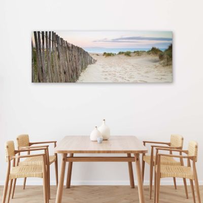 Tableau sur toile, Plage Coucher de soleil Panorama 90x30 cm