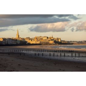 Tableau sur toile plage du sillon saint-malo 45x65 cm - Fabriqué en France