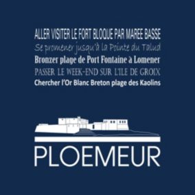 Tableau sur toile ploemeur navy 30x30 cm - Fabriqué en France