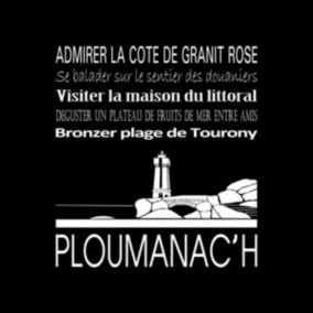 Tableau sur toile ploumanac'h noir 30x30 cm - Fabriqué en France