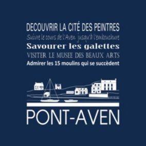 Tableau sur toile pont aven navy 30x30 cm - Fabriqué en France