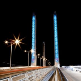 Tableau sur toile pont bordeaux nuit 45x45 cm - Fabriqué en France