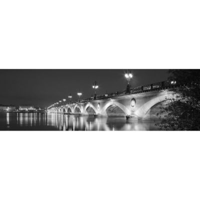 Tableau sur toile pont de pierre noir et blanc 30x97 cm Fabriqué en France