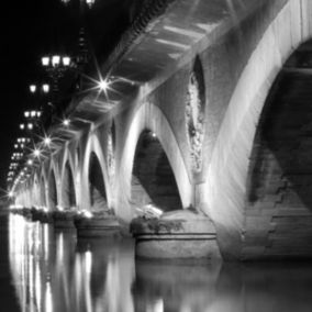 Tableau sur toile pont pierre bord noir et blanc 45x45 cm - Fabriqué en France