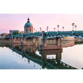 Tableau sur toile pont saint-pierre toulouse au matin 45x65 cm - Fabriqué en France