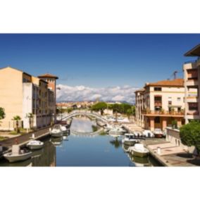 Tableau sur toile port de fréjus ensoleillé 30x45 cm - Fabriqué en France