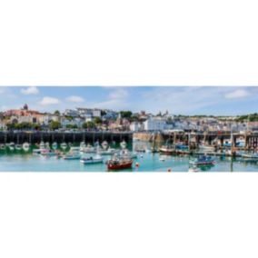 Tableau sur toile port de guernesey 30x97 cm - Fabriqué en France