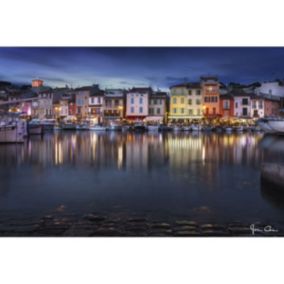 Tableau sur toile port de nuit 30x45 cm - Fabriqué en France