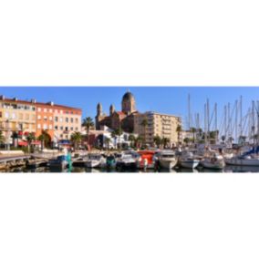 Tableau sur toile port de saint-raphaël 30x97 cm - Fabriqué en France