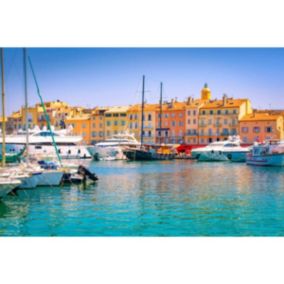 Tableau sur toile port de saint-tropez 30x45 cm - Fabriqué en France