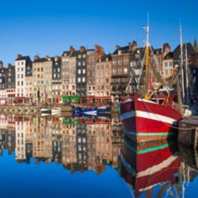 Tableau sur toile port honfleur 65x65 cm - Fabriqué en France