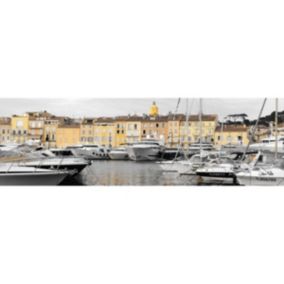 Tableau sur toile port saint-tropez 30x97 cm - Fabriqué en France