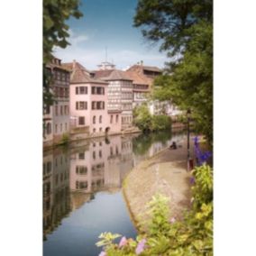 Tableau sur toile quai de l'ill strasbourg 65x97 cm - Fabriqué en France